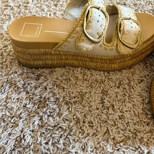 Dolce Vita Cream and Tan Espadrille Sandals